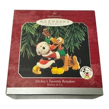 1998 Hallmark Keepsake Disney Ornament Mickey&#39;s Favorite Reindeer Pluto - £6.69 GBP