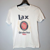 Oktoberfest Womens Shirt Medium White Short Sleeve La Crosse Wisconsin LAX - £9.27 GBP