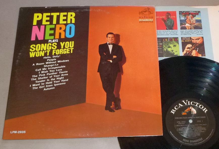 Peter Nero LP Plays Songs You Won&#39;t Forget - RCA Victor LPM-2935 (1964) - $12.25