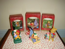 Hallmark 3 Winnie The Pooh Ornaments From 1997, 1999, 2001 - £26.78 GBP