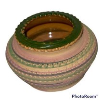 Vintage Signed Pottery Clay Pot Glazed Inside 4&quot; - £18.13 GBP