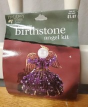 Darice Saftey Pin Birthstone Angel Ornament Kit February Amethyst Holida... - $8.59