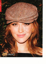 Hilary Duff teen magazine pinup clipping brown hat close up curly hair T... - $3.50