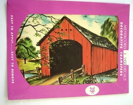 Vintage Meyercord Decal Red Cover Bridge 565D Decorative Transfer - $14.99