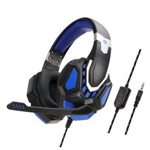 Headset Bass Sound Stereo Wired Headphones PS4 Blue NO LED - £19.92 GBP