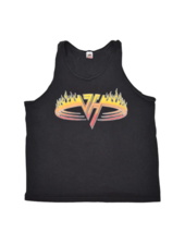 Vintage Van Halen T Shirt Mens XL Black VH Flame Tank Top Made in USA - $53.07