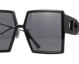 Dior Montaigne 8072K Square Oversized Sunglasses Black With Gray Lens - £150.23 GBP