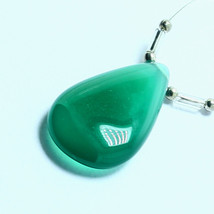 Green Onyx Smooth Pear Pendant Briolette Natural Loose Gemstone Making Jewelry - £5.16 GBP