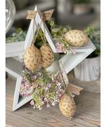 Hanging Wooden Egg - Leaves - $10.73 CAD
