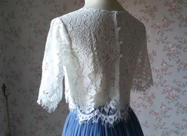 DUSTY BLUE Full Tulle Skirt Wedding Bridesmaid Plus Size Long Tulle Skirt image 6