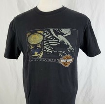 Harley Davidson T-Shirt Medium Black Cotton Eagle Alamo City H-D Texas B... - $19.99