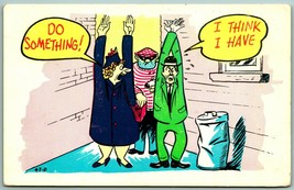 Comic Thief Mugging Robbery Do So Something! UNP Unused Chrome Postcard H6 - $2.92