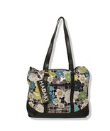 Hadaki Hannah&#39;s Tote O&#39;Floral Blue Black Green Yellow Design NEW Weekend... - $60.78