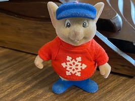 Bernard Disney The Rescuers Mouse Flocked Figurine with Snowflake Tee Shirt - £3.03 GBP