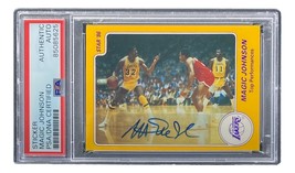 Magic Johnson Signed LA Lakers 1986 Star #8 Trading Card PSA/DNA - £155.54 GBP