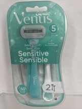 Gilette Venus Sensitive Extra Smooth 5 Blade Razor Women 2 Count COMBINE... - $6.99