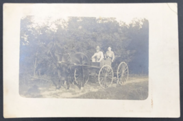 1911-1922 Kruxo RPPC Couple in Horse Drawn 4-Wheel Carraige Real Photo P... - $18.53