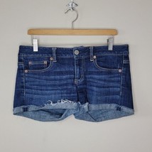 American Eagle | Frayed Cuffed Denim Jean Shorts, size 6 - £15.12 GBP