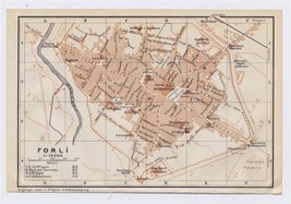 1909 Antique City Map Of Forli / EMILIA-ROMAGNA / Italy - £17.13 GBP