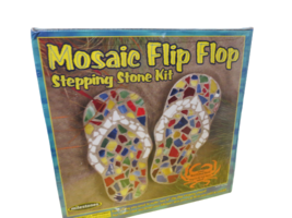 Seashell Flip Flops Mosaic Stepping Stone Kit Makes 2 12&quot;Stones New Sealed - $31.68