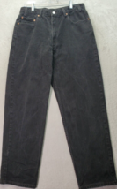 Levi&#39;s 550 Jeans Men Size 36 Black Denim Cotton Pockets Relaxed Fit Stra... - $26.76