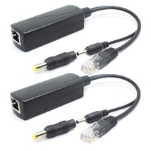 2-Pack 5V Poe Splitter, 48V To 5V 2.4A Adapter, Plug 3.5Mm X 1.35Mm, 5.5... - £26.66 GBP