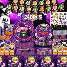 Halloween Party Supplies Paper Plates Napkins Tablecloth &amp; more... Serves 24 - £29.12 GBP