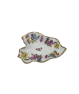 Lefton Hand Painted Trinket Candy Dish Flower Gold Trim 7163 - $167.06 MXN
