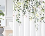 Sage Green Eucalyptus Shower Curtain, Watercolor Plant Leaves With Flora... - $35.99