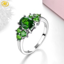 Stock Limited Natural Diopside Solid Silver S925 Rings 2.1 Carats Genuine Chrome - £45.29 GBP