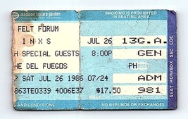 Inxs Del Fuegos Konzert Ticket Stumpf Juli 26 1986 New York Stadt - £31.87 GBP