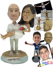 Personalized Bobblehead Beach Wedding Happily Ever After Bride And Groom - Weddi - £124.67 GBP