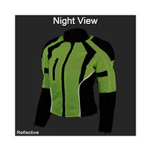 Women&#39;s High Visibility Green Mesh Motorcycle Riding Jacket with CE Armo... - €87,83 EUR+