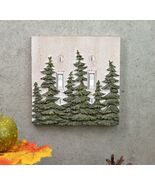 Rustic Evergreen Pine Trees Forest Wall Cover Plate 2-Pack Double Toggle... - €26,63 EUR