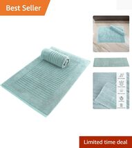 High-Pile Handmade 2-Piece Cotton Bathroom Rugs Set - Machine Washable &amp;... - $61.33