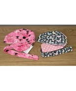2 Ponytail Scrub Caps- Butterflies and Polka Dots, Pink Nurses Medical P... - $17.82