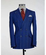 British Style Groomsman Wedding Pantsuits Jacket, Pants Wide Stripe 2 Pcs - $199.95