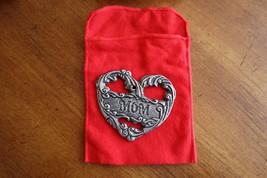 Mom Heart Ornament Pewter + Avon Gift Collection Merry Christmas Ornament - $9.95