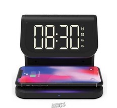 SuperSonic Wireless Charger Alarm Clock Sanitize Cleaner dock - £33.63 GBP