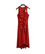 Melonie T Dress Womens18 Orange Open Crochet Knit Maxi Gathered Bust Boh... - $839.02 MXN