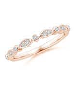 0.13 Ct Aeon Vintage Inspired Diamond Lace Pattern Wedding Ring in 14K R... - $1,162.91