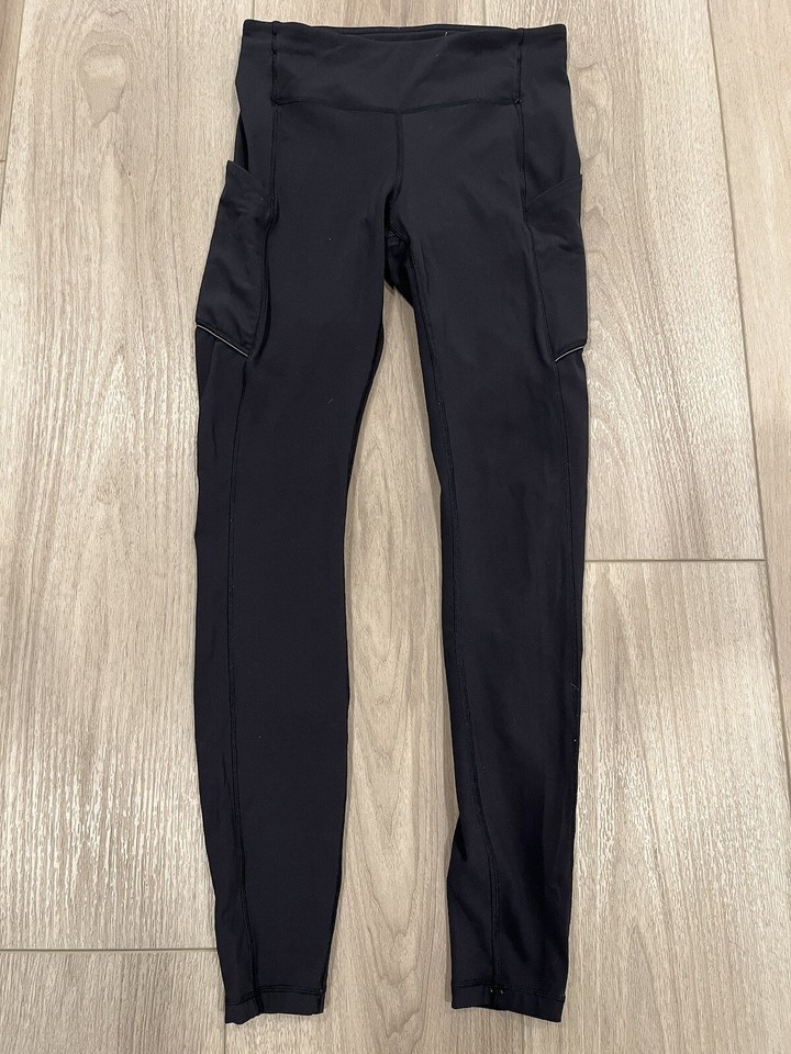 Lululemon Speed Up Tight 4 Black Full On Luxtreme Leggings 28&quot; Inseam W5... - $34.64
