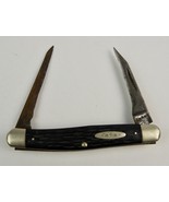 Vintage Kabar 2-Blade trapper Fold-Out pocket knife black handle -ground... - £21.15 GBP