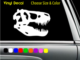 T Rex Skull Jurassic Park Dinosaur Decal Laptop Window Sticker Choose Size Color - £2.24 GBP+