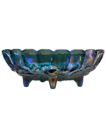Vintage 12 inch Indiana Glass Harvest Grape Blue Carnival Glass Oval Bowl - $73.50
