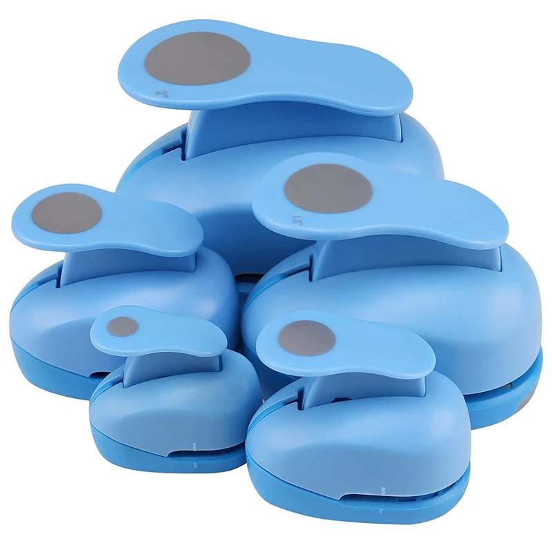 Paper Punch, 5 PCS  Punches For Paper Crafts, 5 Different Size  Hole Punch,Rand - £66.39 GBP