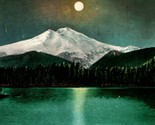 Mount Mt Baker Night View Moonlit From Baker Lake 1913 Vtg Postcard Ed M... - £7.67 GBP