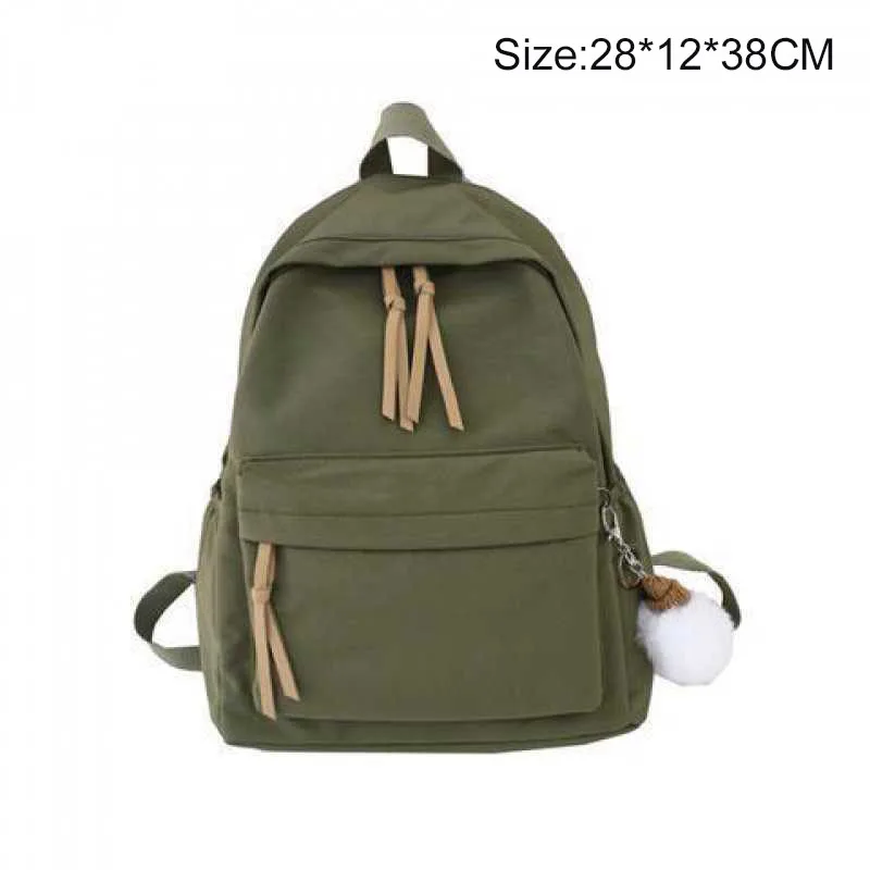 New Canvas Backpack Women  Fashion Solid Color Small Backpa Bags High Quality Ca - $108.90