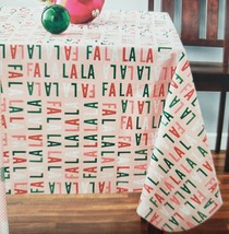 Printed Peva Tablecloth,60&quot;x84&quot;Oblong (6-8 people) CHRISTMAS,FALALALA ON... - £12.45 GBP