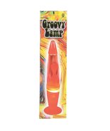 Groovy Lava Lamp 13.5 Inches Tall Tabletop Lava Lamp Red Wax Clear Liqui... - £20.71 GBP